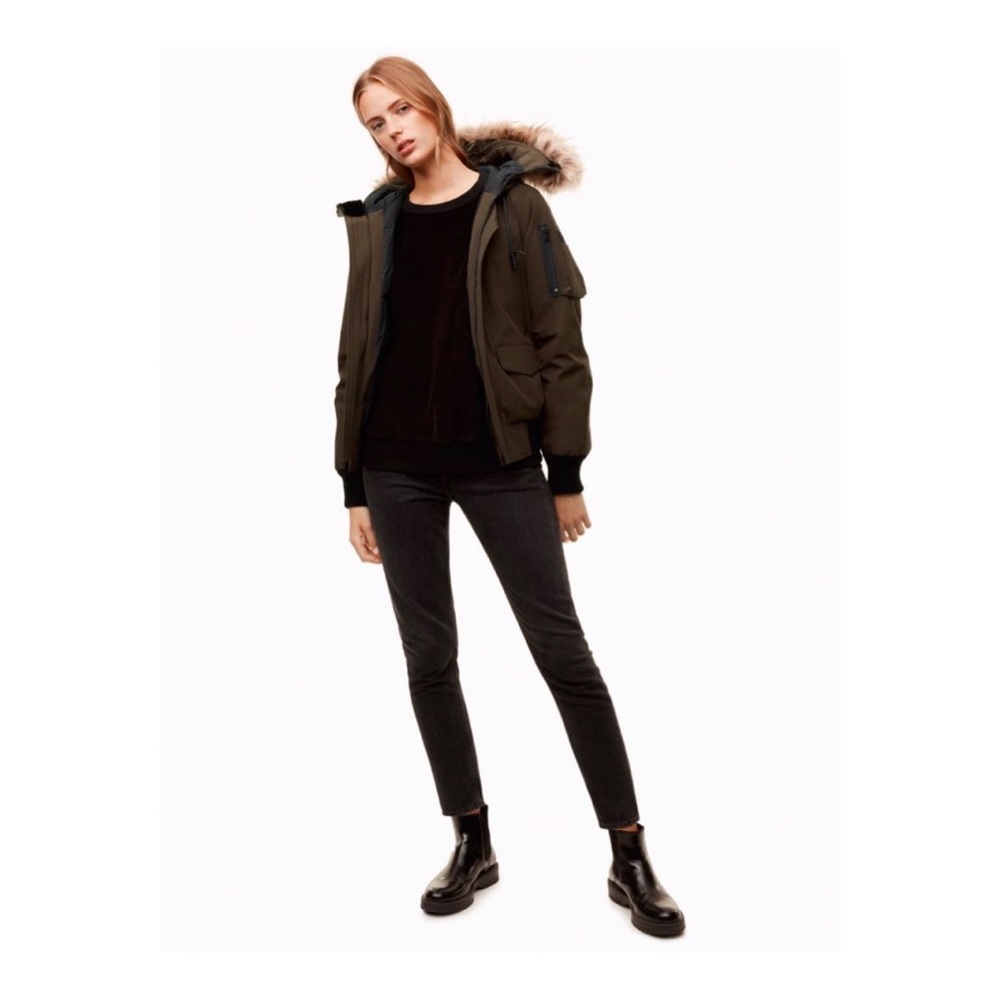 Aritzia down olive parka jacket